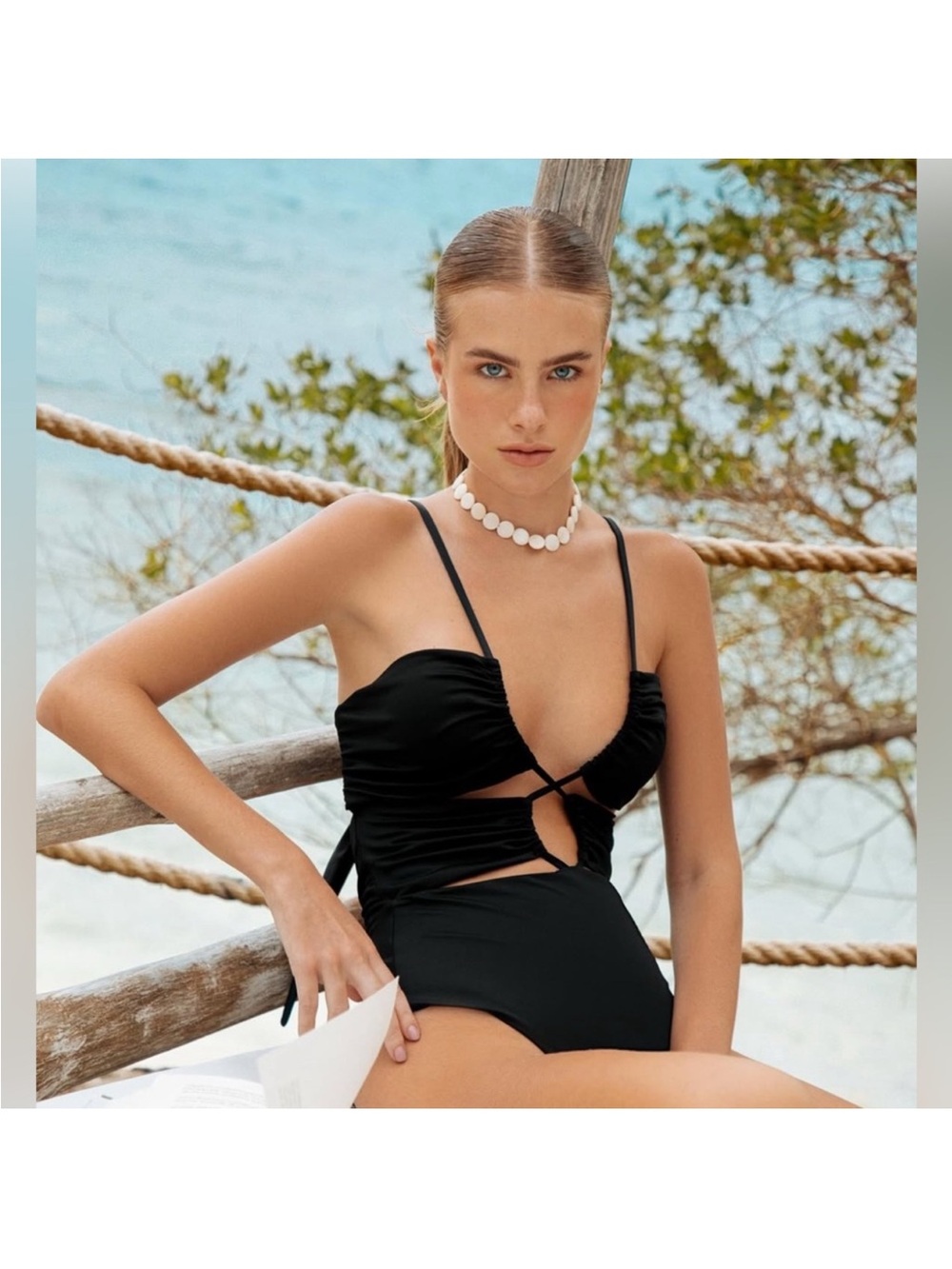 Mar De Lua Cutout One-Piece Swimsuit with Adjustable Straps